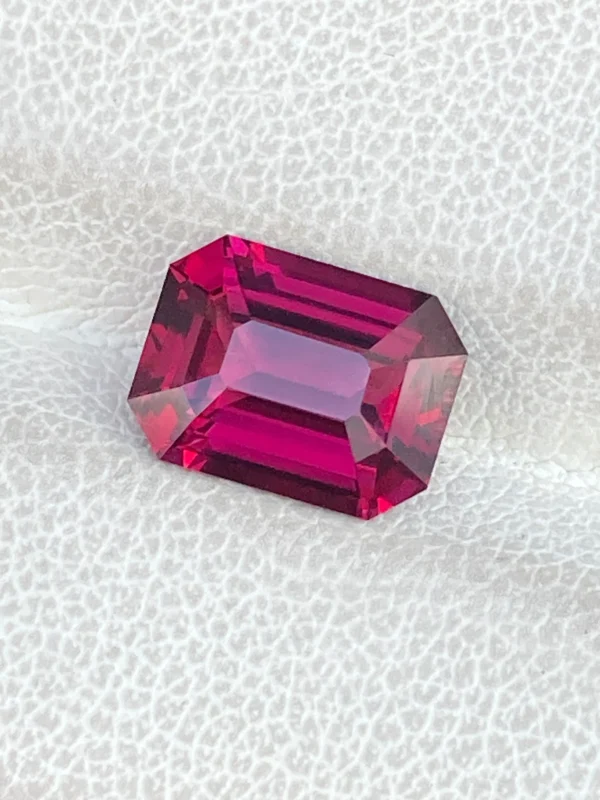 Vivid purplish red rhodolite garnet gemstone
