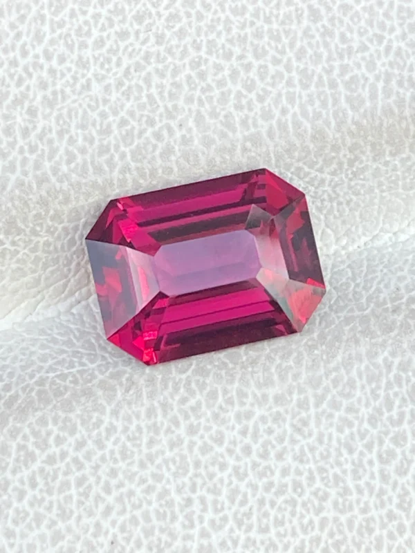 Natural rhodolite garnet mixed cut side view